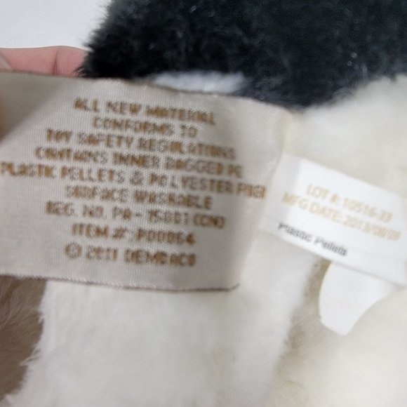 Nat & Jules Demdaco Black White Tuxedo Cat Small Plush green eyes beans kitten - Picture 9 of 9